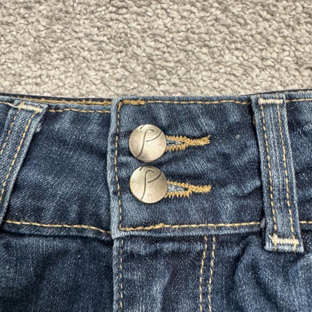 Paige Hidden Hills H.H. Bootcut Denim Jeans Womens 26 Blue Dark Wash Mid Rise - Picture 4 of 16